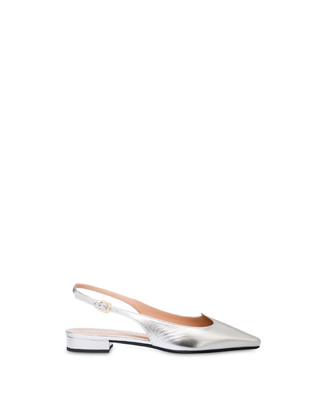 Ballerina In Nappa Laminata Wave Argento