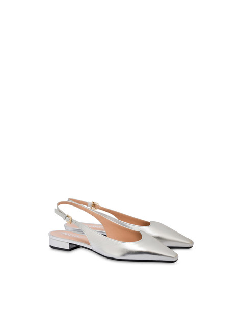 Ballerina In Nappa Laminata Wave Argento