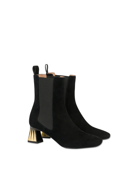 Nina Suede Chelsea Boots Black/gold