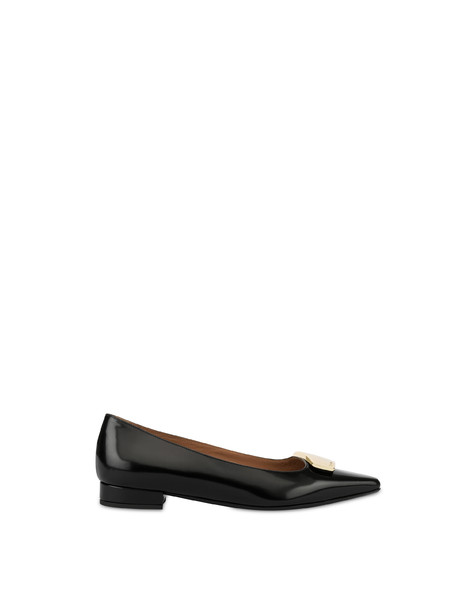 Ballerine In Vitello Abrasivato Bullion Nero