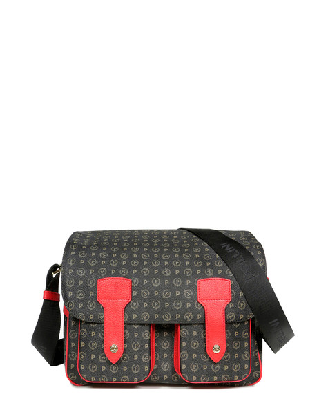 Heritage Logo Classic Multi-pocket Shoulder Bag Black/laky Red