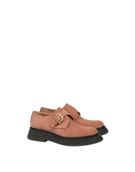 Stairway Monk Strap In Nubuck Old Rose