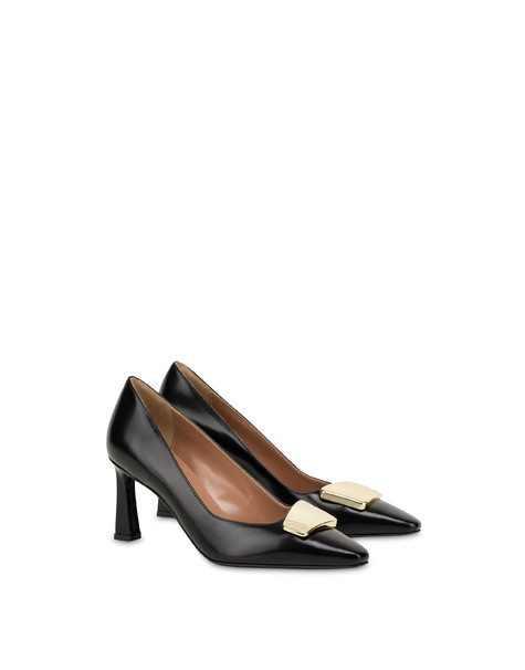 Bullion Abraded Calfskin Pumps Black