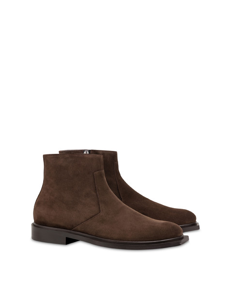 Lighthouse Split Leather Ankle Boots Dark Brown