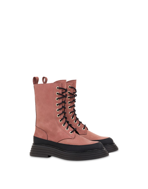 Stairway Nubuck Combat Boot Old Rose