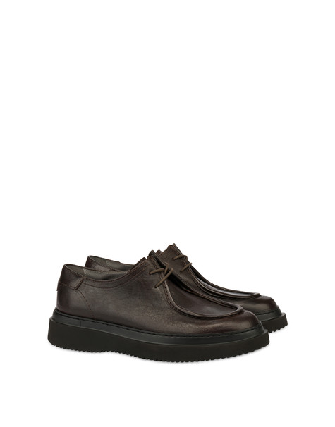 Convy Derby In Oiled Suede Dark Brown