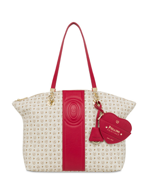 Heritage Tote Bag 70 Ivory/red