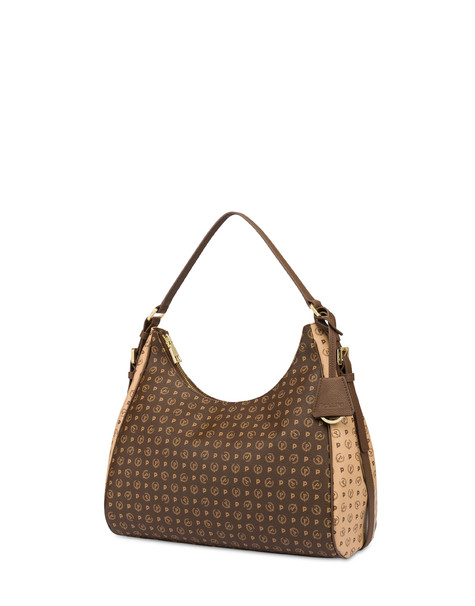 Hobo Bag Bicolor Heritage Pvc Marrone/crema/marrone