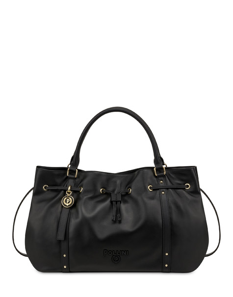 Serena Double Handle Bag In Nappa Leather Black/black