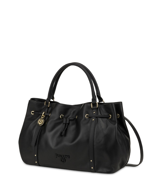 Serena Double Handle Bag In Nappa Leather Black/black