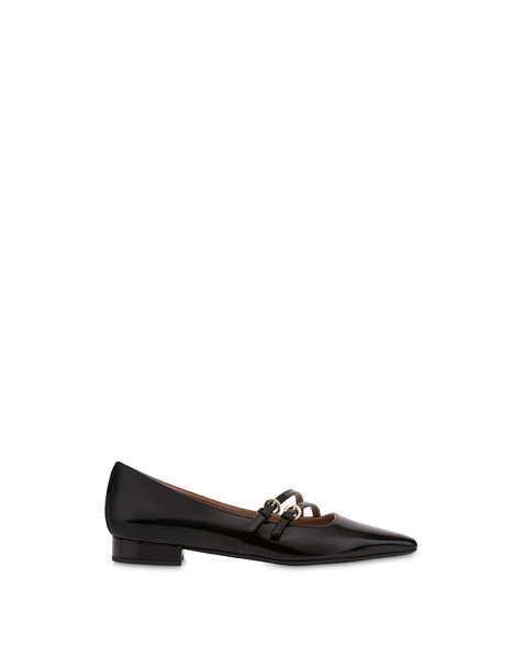 Ballerine In Vernice Bi-buckle Nero