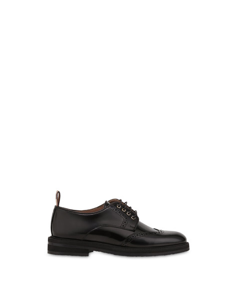 Mannish Abraided Calfskin Derbies Black