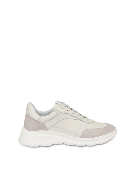 Sneakers In Vitello, Nabuk E Crosta Roomy Avorio/perla/bianco/bianco/avorio