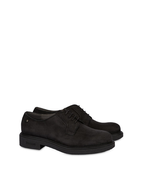 Gentlemen's Club Derby In Waxed Split Leather Black