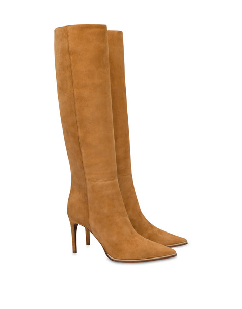 Attitude Split Leather Boots Caramel