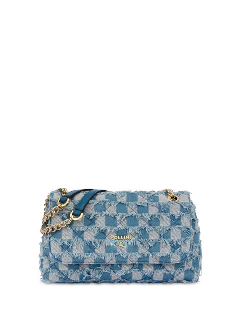 Waltzer Night Shoulder Bag In Check Denim Blue/blue