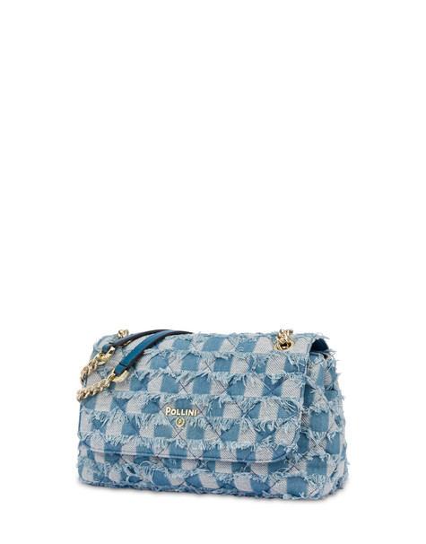 Waltzer Night Shoulder Bag In Check Denim Blue/blue