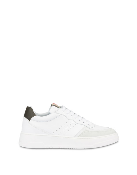 Sneakers In Vitello E Crosta Bourton Bianco/militare/bianco/bianco