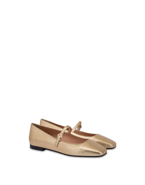 Nina Metallic Nappa Leather Ballet Flats Platinum