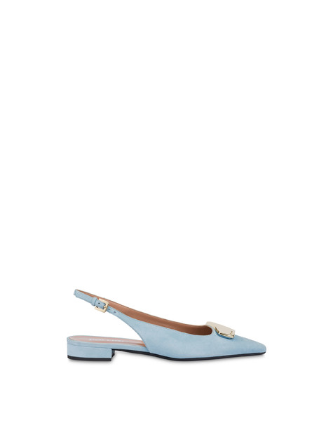 Bullion Suede Slingback Ballerinas Sky