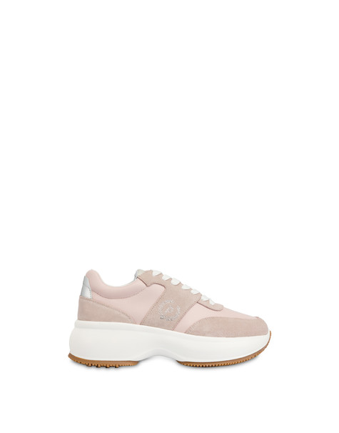 Emily Calfskin And Split-leather Sneakers Desert/desert/silver