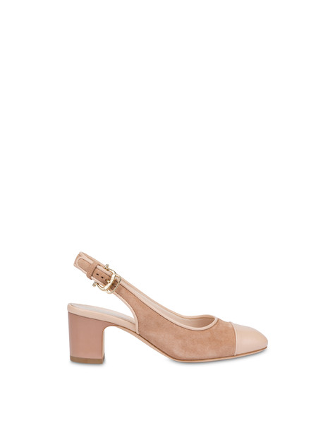 Slingback In Camoscio E Nappa Outline Nude