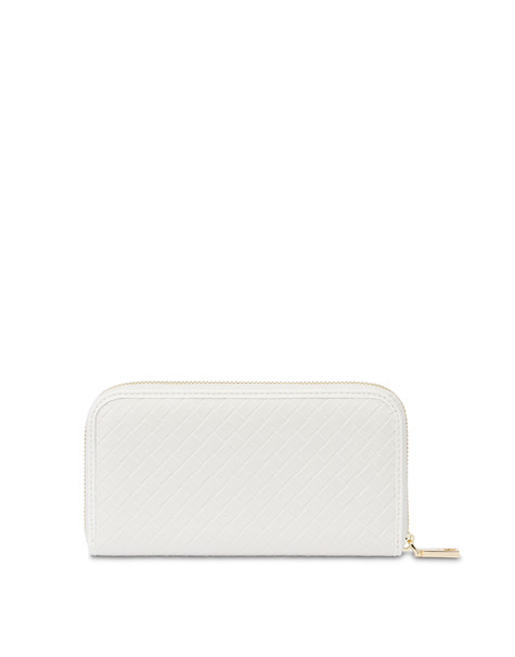 Zip Around Wallet With Woven Print Ivory/ivory