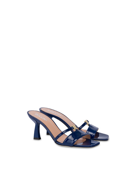 Advance Patent Heeled Mules Navy Blue