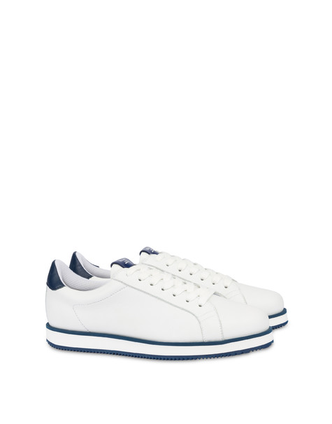 Sneakers In Vitello Monterey Bianco/blu