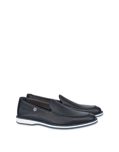 Green Field Calfskin Mocassins Blue