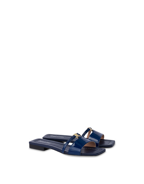 Advanced Patent Leather Mules Navy Blue