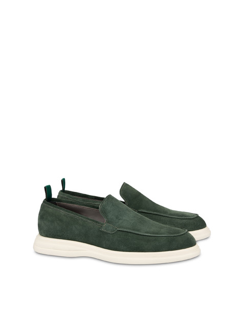 Anderson Split Leather Moccasins Green