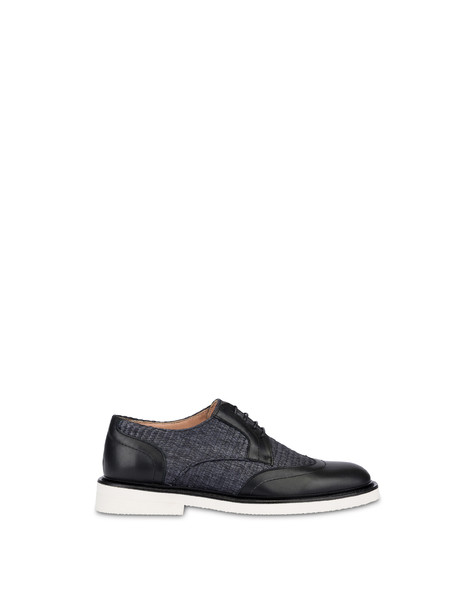 Mannish Derbies In Raffia And Calfskin Black/black