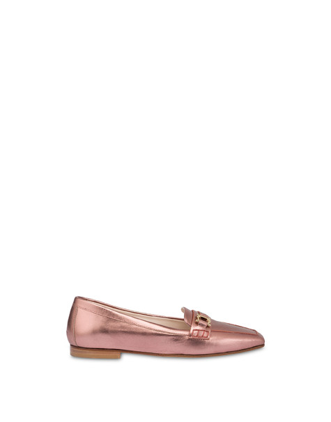 Mocassini In Nappa Laminata Uptown Rosa