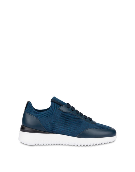 Sneakers In Maglia E Vitello B-side Blu/blu