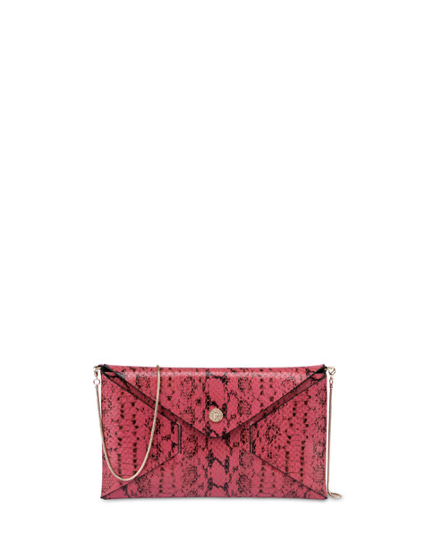 Mail Clutch Bag In Python-print Calfskin 