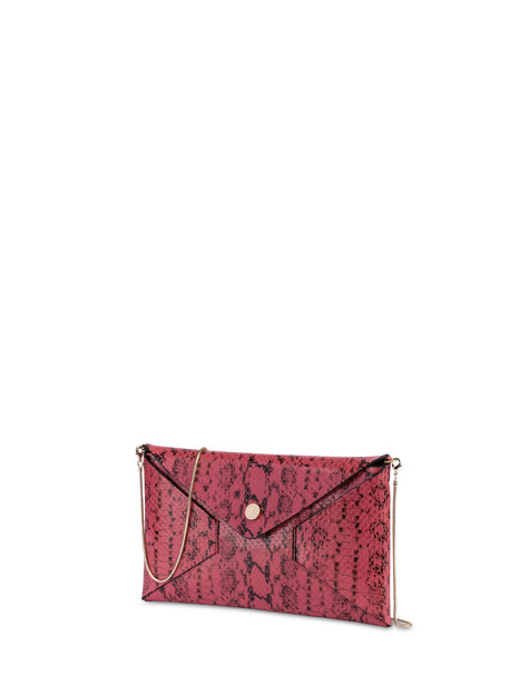 Mail Clutch Bag In Python-print Calfskin 