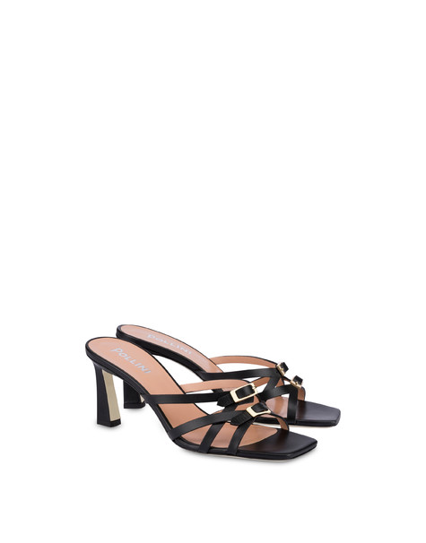 Double Calfskin Sandals Black