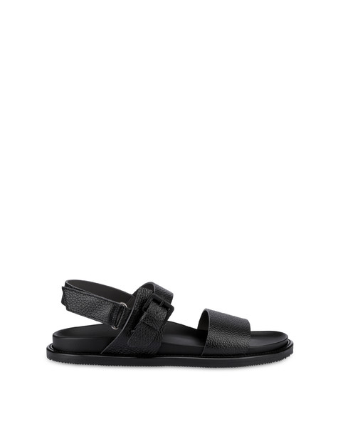 Natural Feeling Tumbled Calfskin Sandals Black