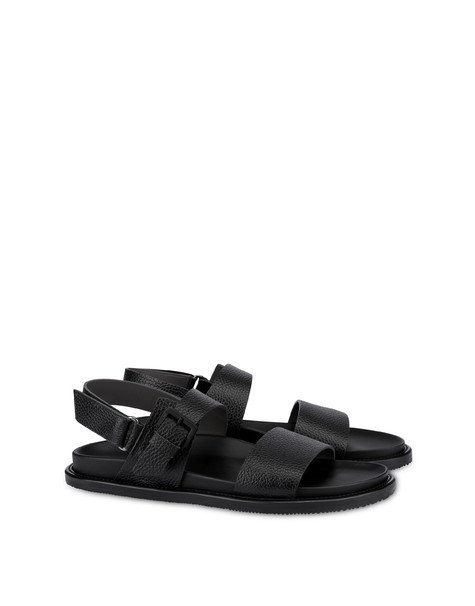 Natural Feeling Tumbled Calfskin Sandals Black