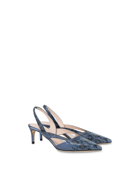 Slingback In Raso E Vitello Domino Royal