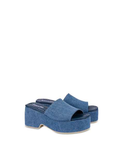 Sandalo Flatform In Denim Sunset Denim