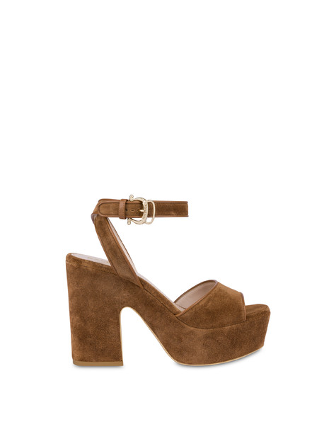 Outline Split Leather Sandals Moka