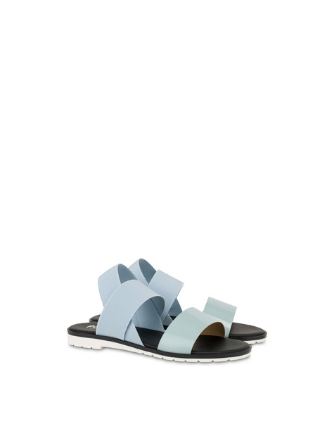 Soft Walk Flat Sandals With Elastics Sky