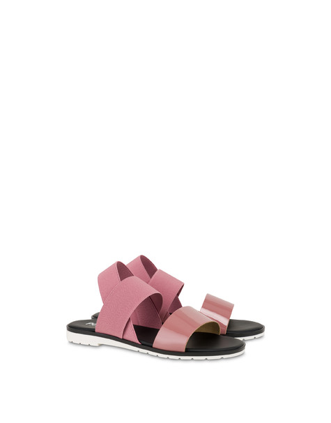 Soft Walk Flat Sandals With Elastics Pink