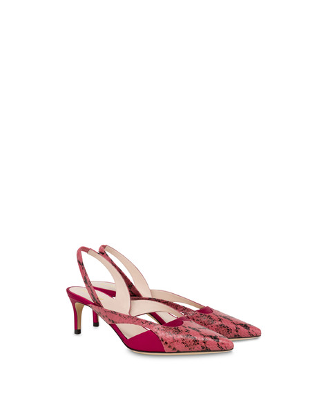 Slingback Aus Satin Und Kalbsleder Domino. Rose