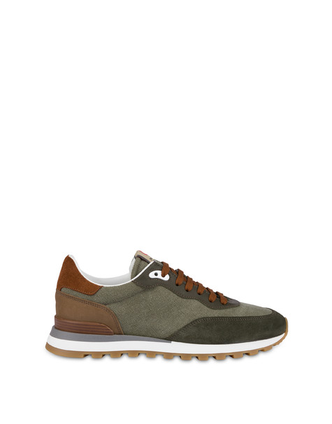 Santa Fe Canvas And Split Leather Sneakers Military Green/military Green/military Green/taupe/rust