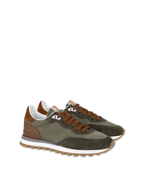 Santa Fe Canvas And Split Leather Sneakers Military Green/military Green/military Green/taupe/rust