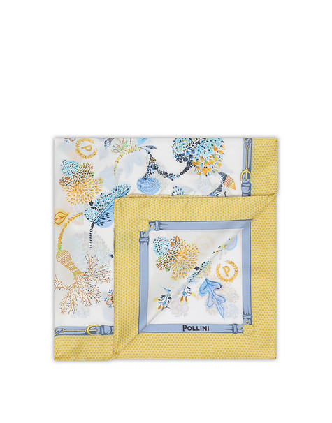 Silk Scarf With Botanical Print Yellow