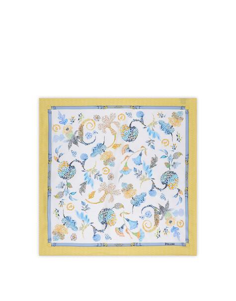 Silk Scarf With Botanical Print Yellow